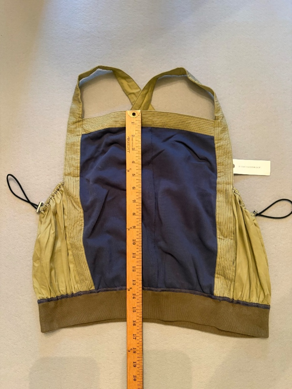NWT Anthropologie Pilcro Blue Green Zip Side Tie Criss Cross Back Large L - Picture 6 of 9